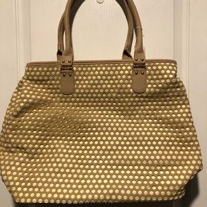 Charming Charlie yellow & tan bag